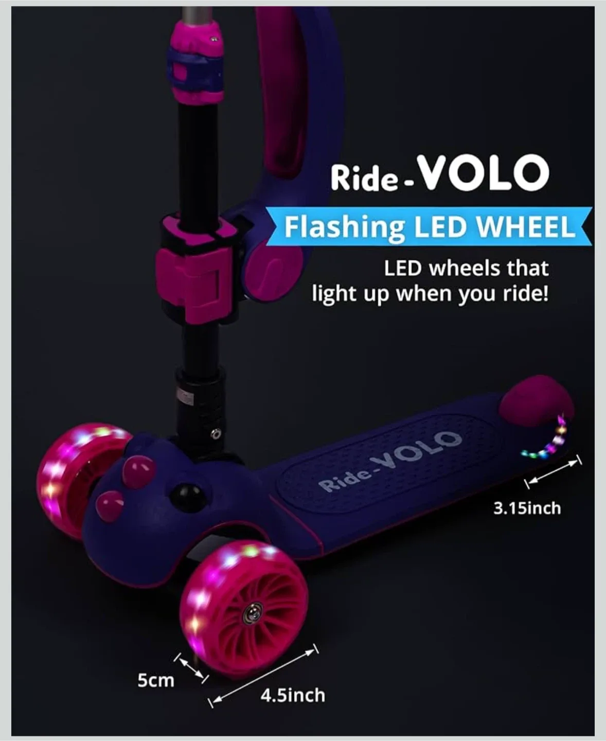 Ride-VOLO Kids Scooter (Foldable/Lights) image indicator(9)