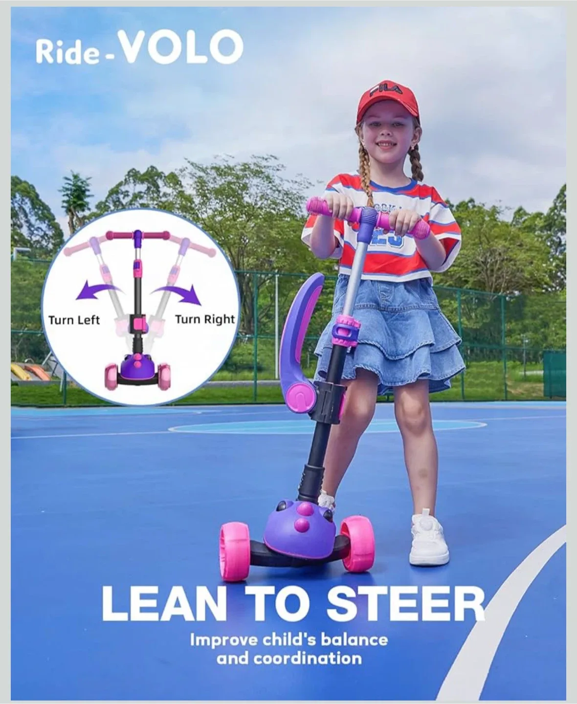 Ride-VOLO Kids Scooter (Foldable/Lights) image indicator(8)