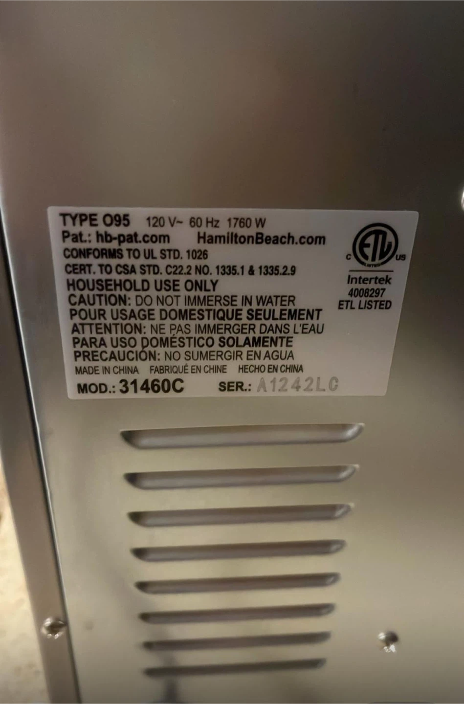 Hamilton Beach 31460C Toaster Oven - photo 3
