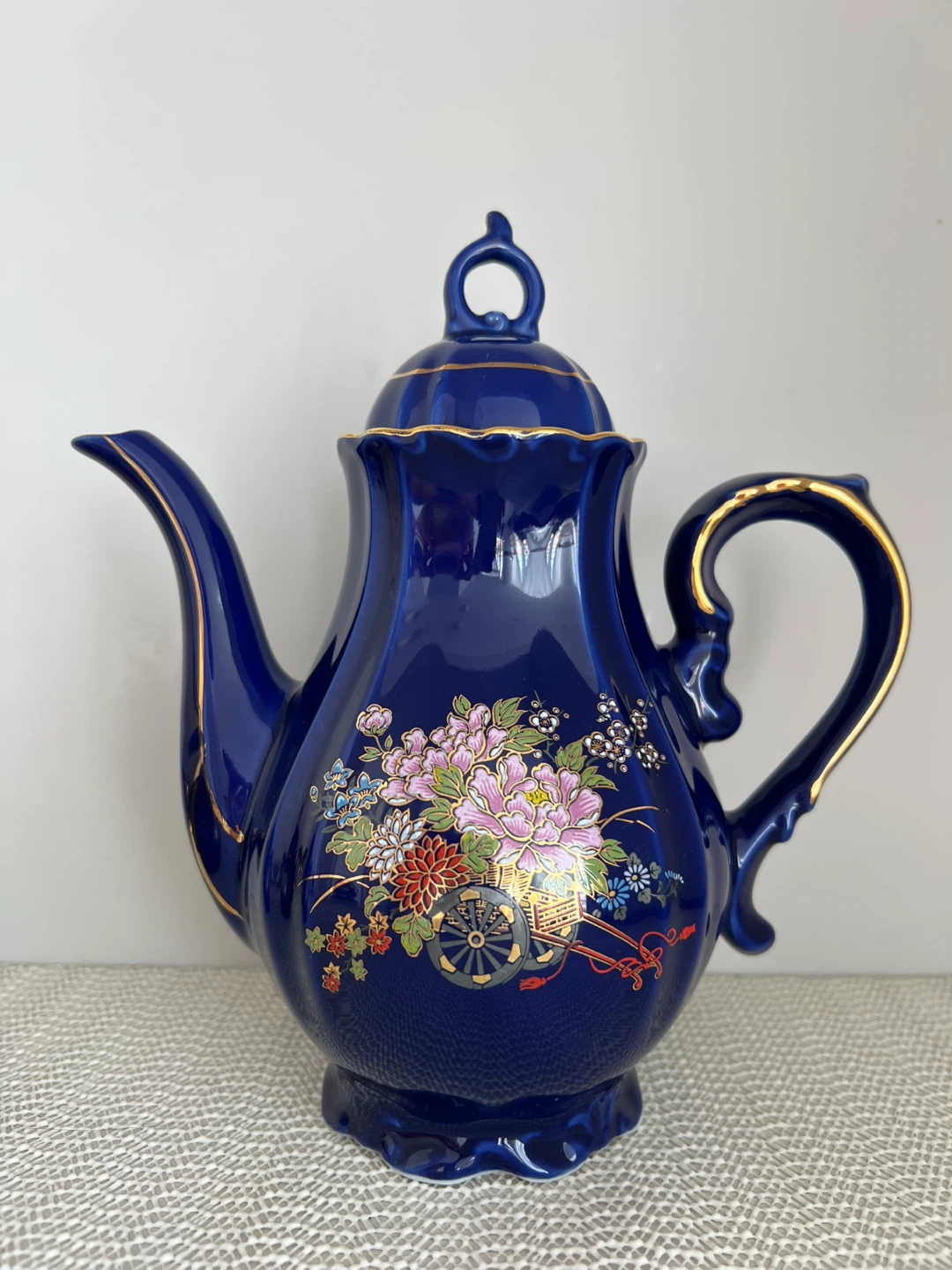 Vintage Blue Floral Tea Set - Teapot & Sugar Bowl - photo 2