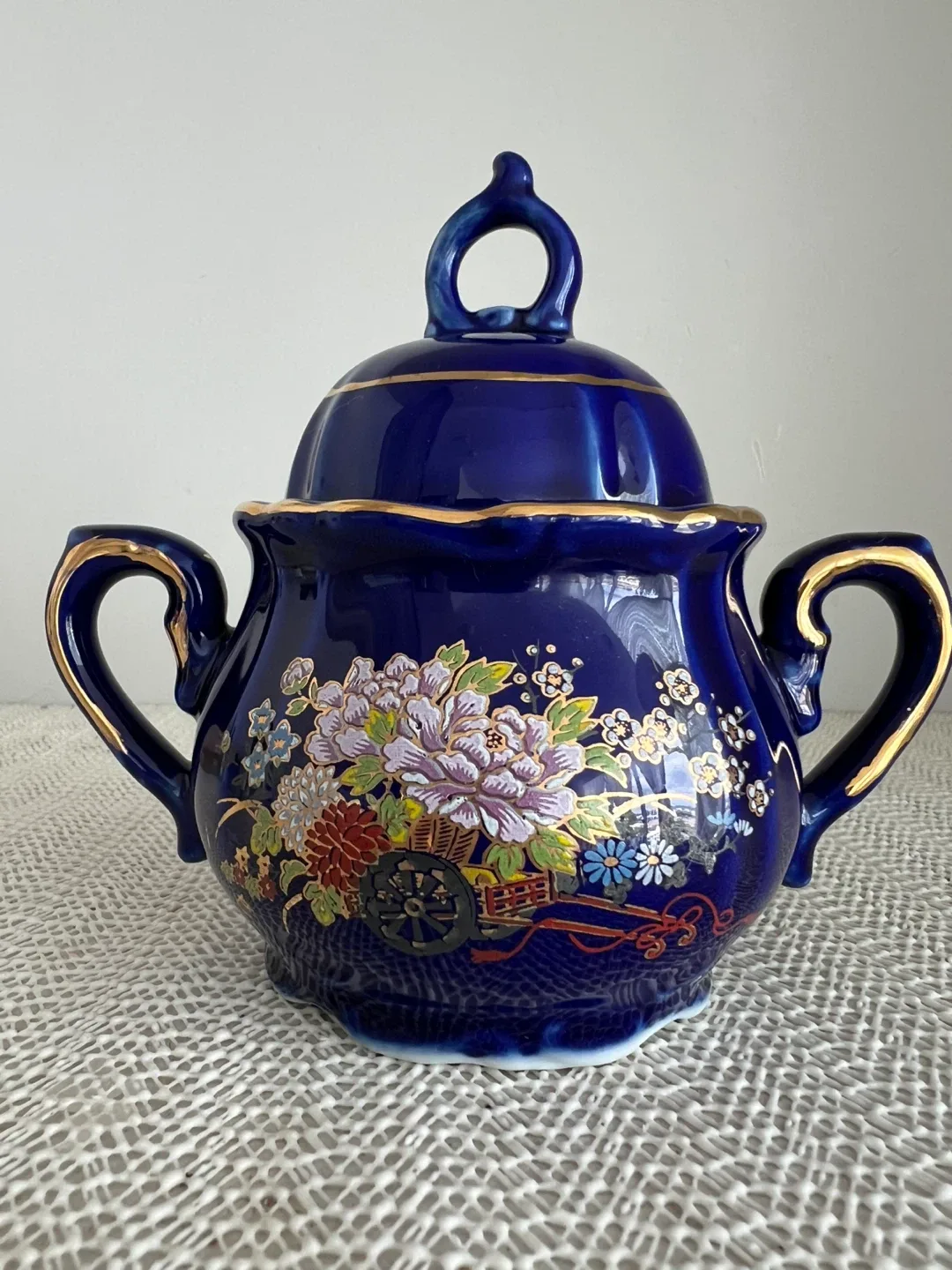 Vintage Blue Floral Tea Set - Teapot & Sugar Bowl image indicator(3)