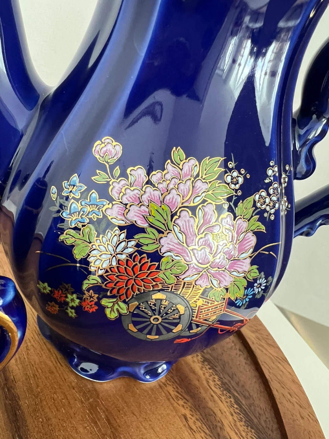Vintage Blue Floral Tea Set - Teapot & Sugar Bowl - photo 4