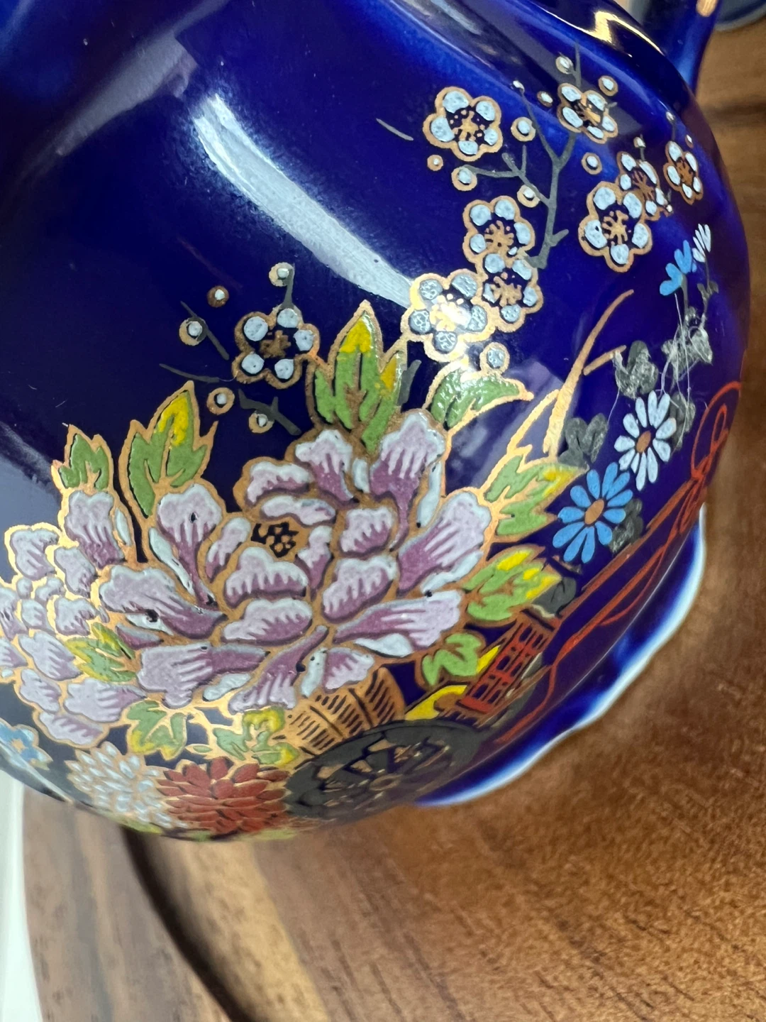 Vintage Blue Floral Tea Set - Teapot & Sugar Bowl - photo 5