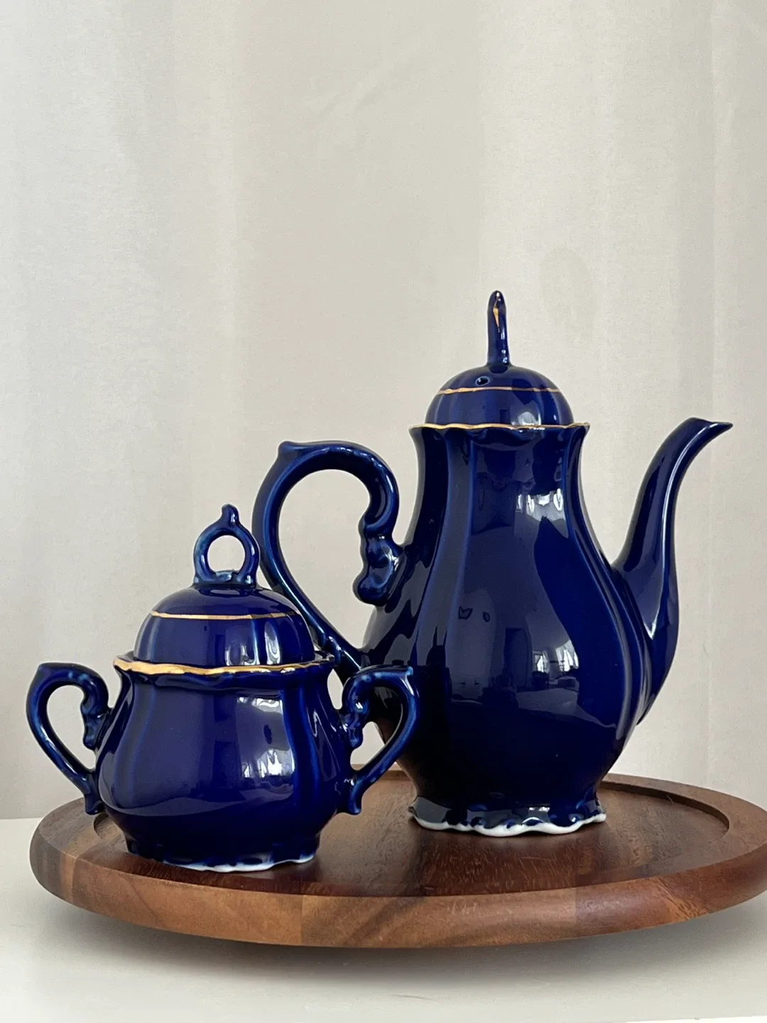Vintage Blue Floral Tea Set - Teapot & Sugar Bowl image indicator(7)