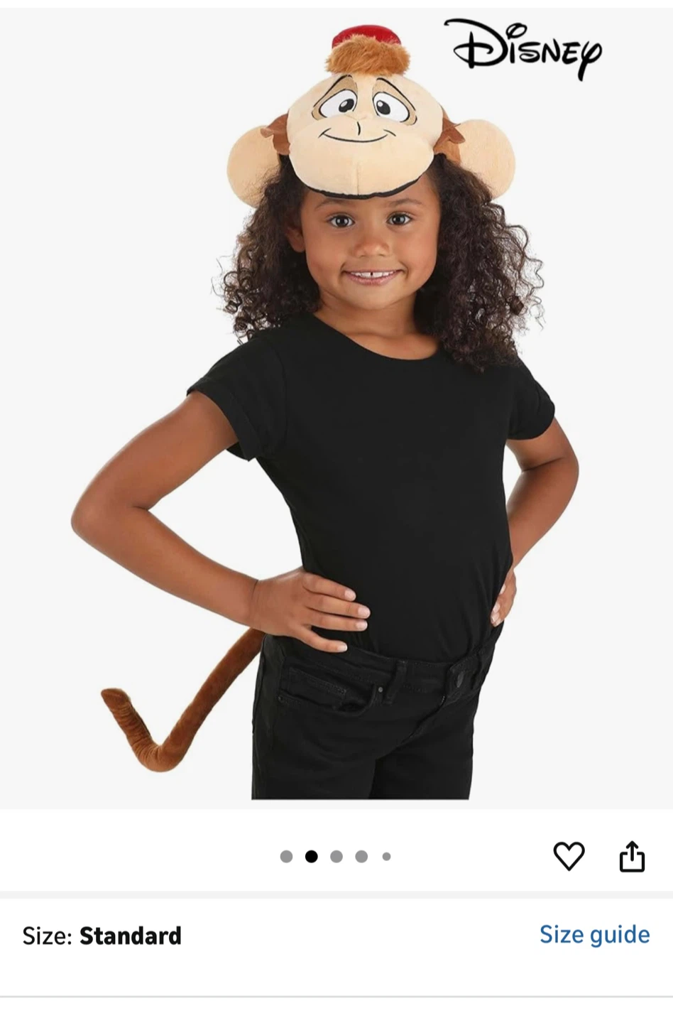 Disney Aladdin Monkey Abu Hat with Tail - Standard Size - photo 3