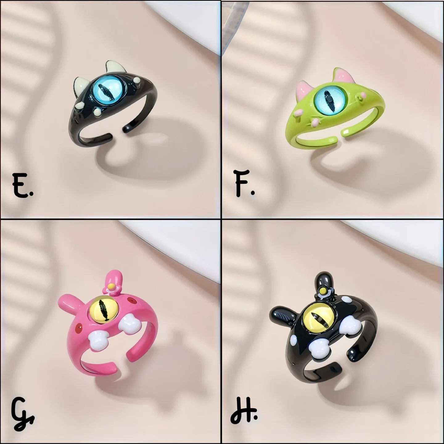 Cute Monster Eye Ring - Adjustable, Colorful & Handcrafted image indicator(5)