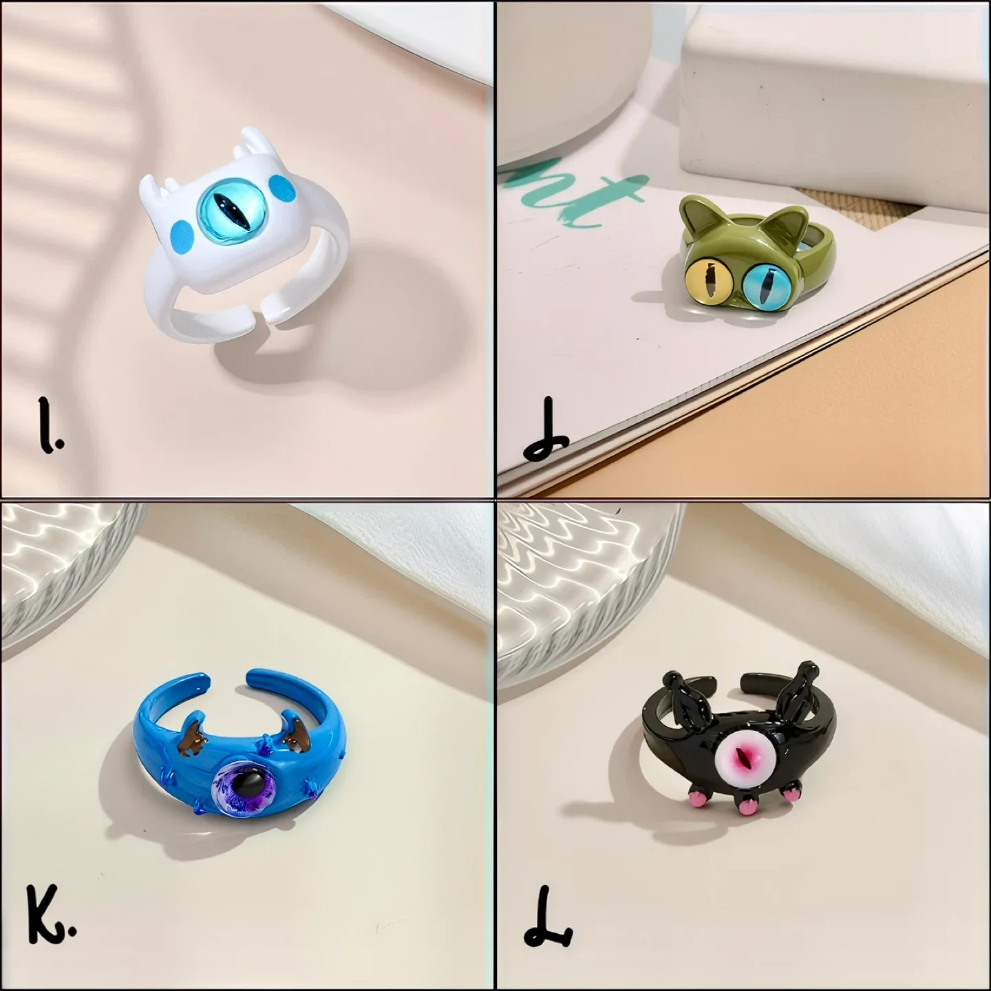 Cute Monster Eye Ring - Adjustable, Colorful & Handcrafted image indicator(6)
