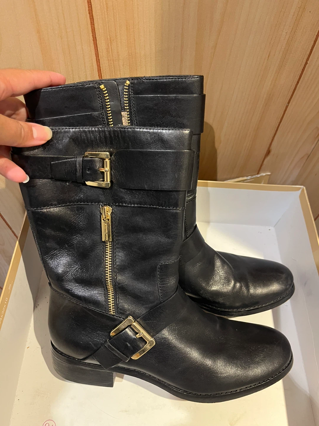 Michael Kors Black Leather Boots