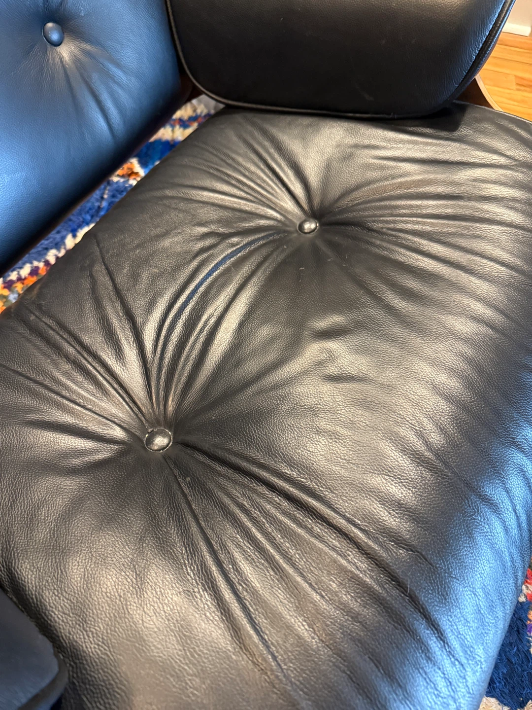 Eames Reproduction Lounge Chair and Ottoman - Black Leather - photo 4