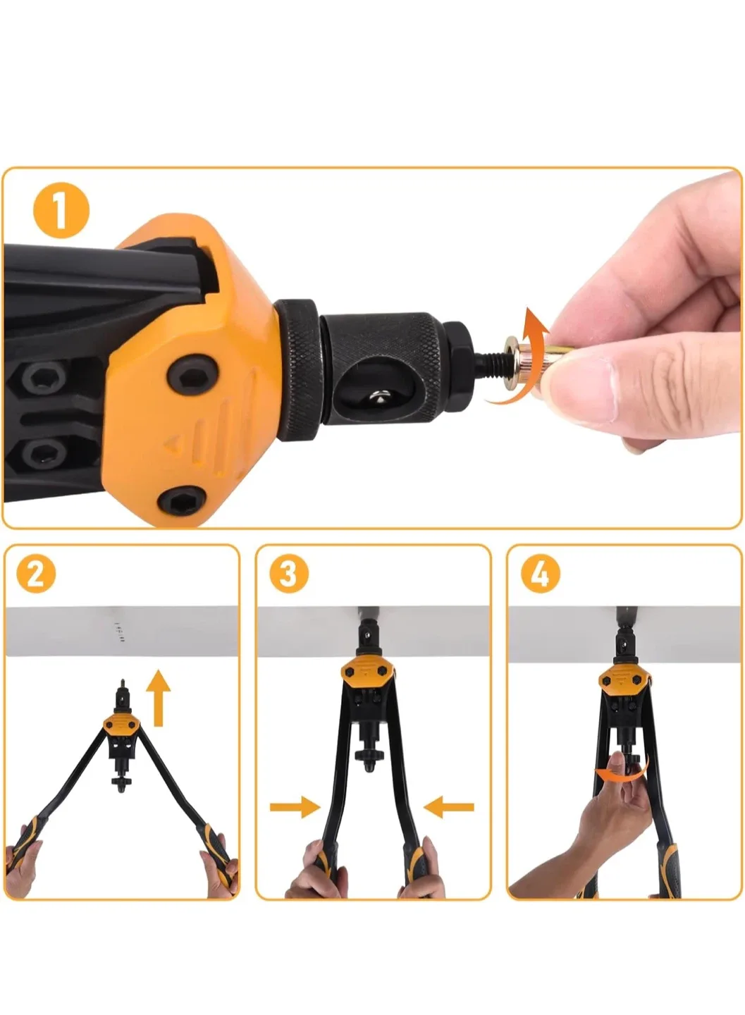 VIGRUE 16" Rivet Nut Tool Kit w/ 300 Rivet Nuts image indicator(7)