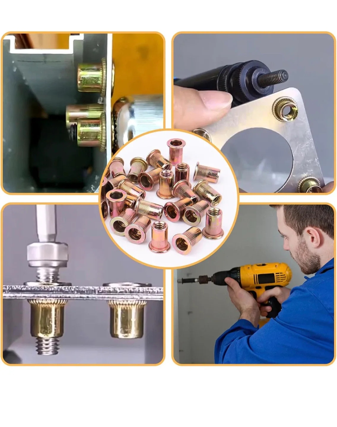 VIGRUE 16" Rivet Nut Tool Kit w/ 300 Rivet Nuts image indicator(8)