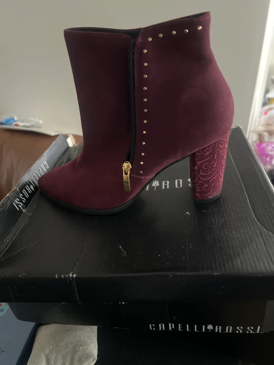Capelli Rossi Burgundy Ankle Boots image indicator(2)