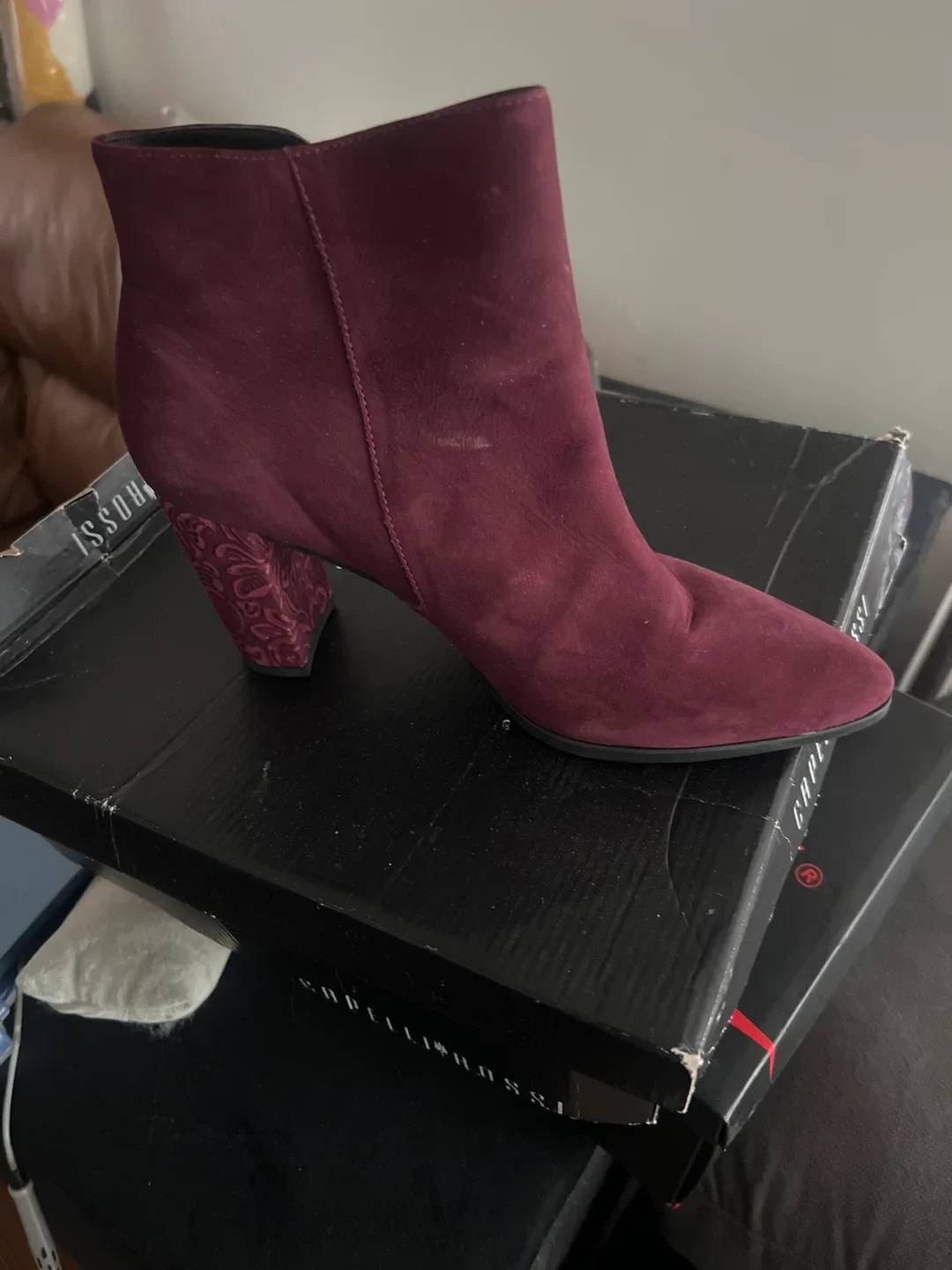 Capelli Rossi Burgundy Ankle Boots image indicator(3)