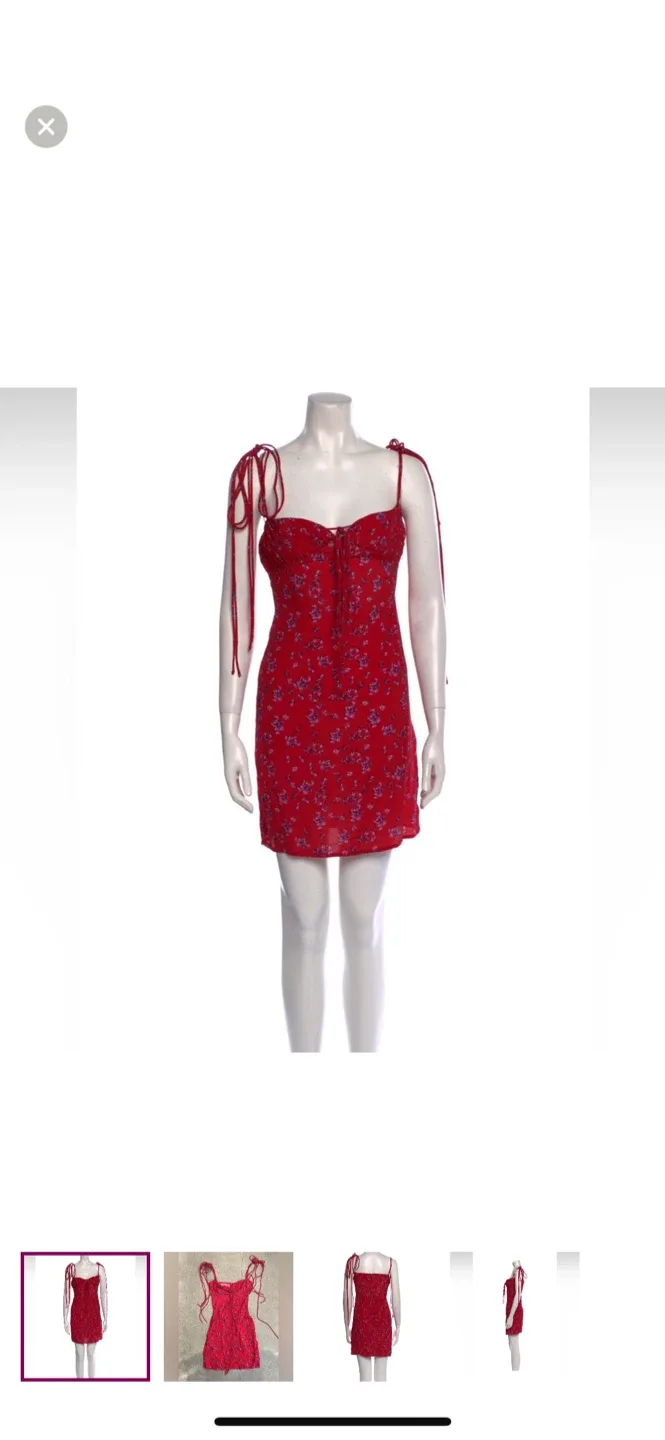 Rat and Boa Red Floral Mini Dress thumbnail