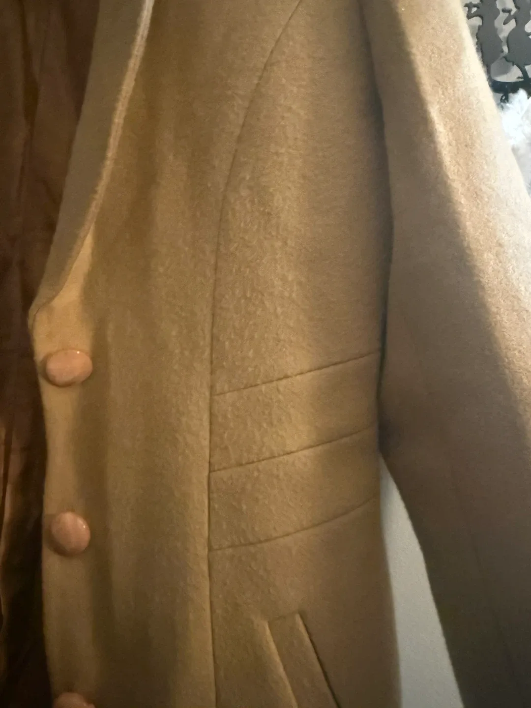 Jersey Brand Tan Wool Blend Coat image indicator(3)