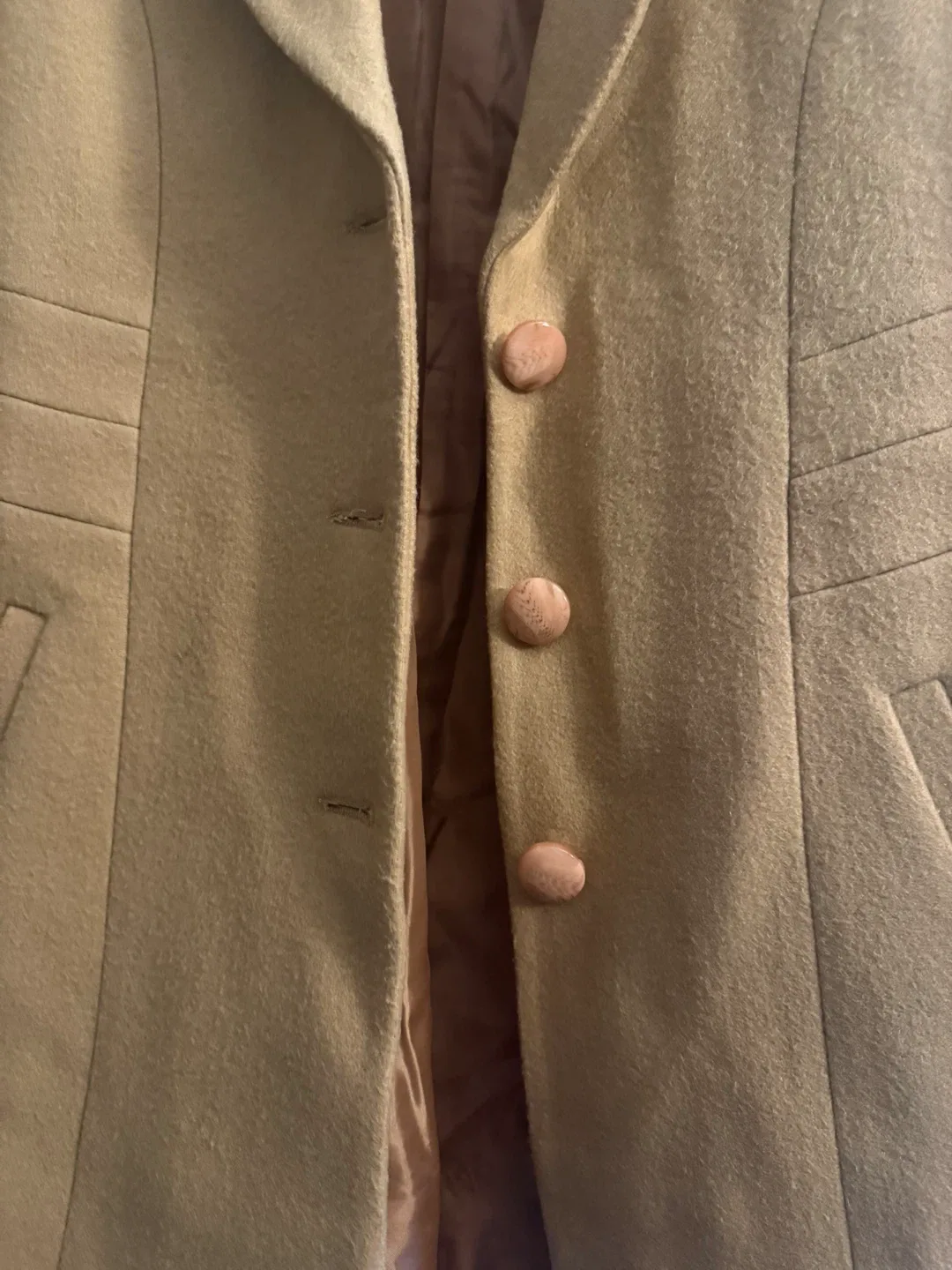 Jersey Brand Tan Wool Blend Coat image indicator(2)