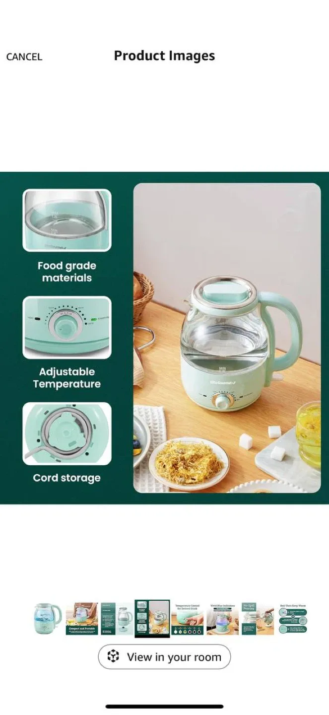 Elite Gourmet EKT1220M Electric Glass Kettle 💚 image indicator(4)