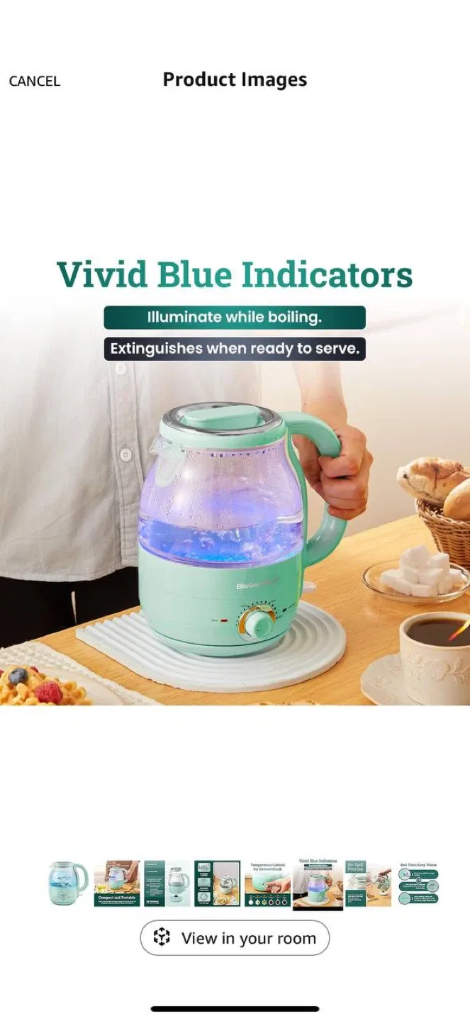 Elite Gourmet EKT1220M Electric Glass Kettle 💚 image indicator(6)