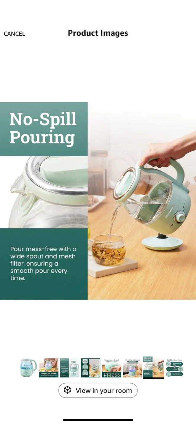 Elite Gourmet EKT1220M Electric Glass Kettle 💚 image indicator(7)