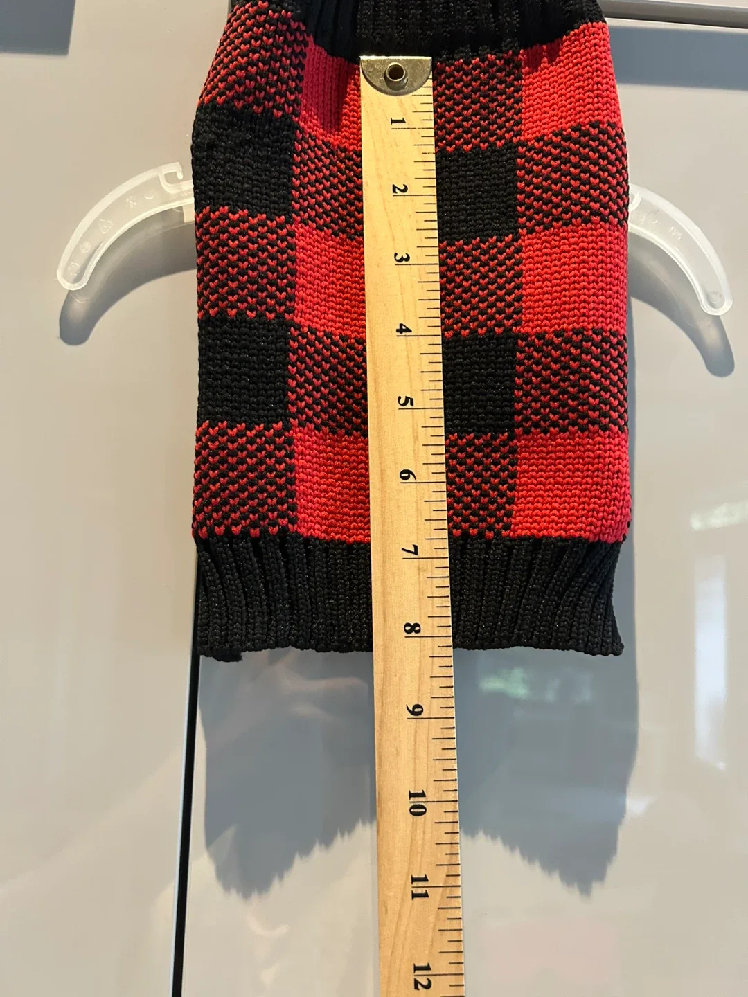 Red & Black Buffalo Check Dog Sweater, Size Small image indicator(4)