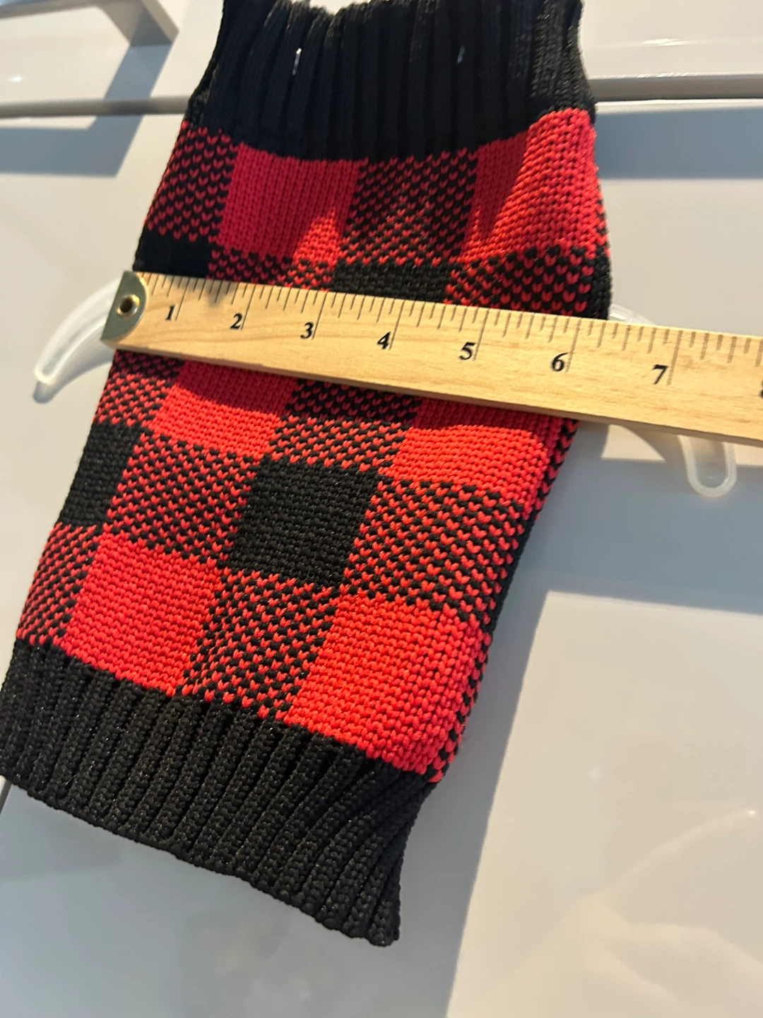 Red & Black Buffalo Check Dog Sweater, Size Small - photo 5
