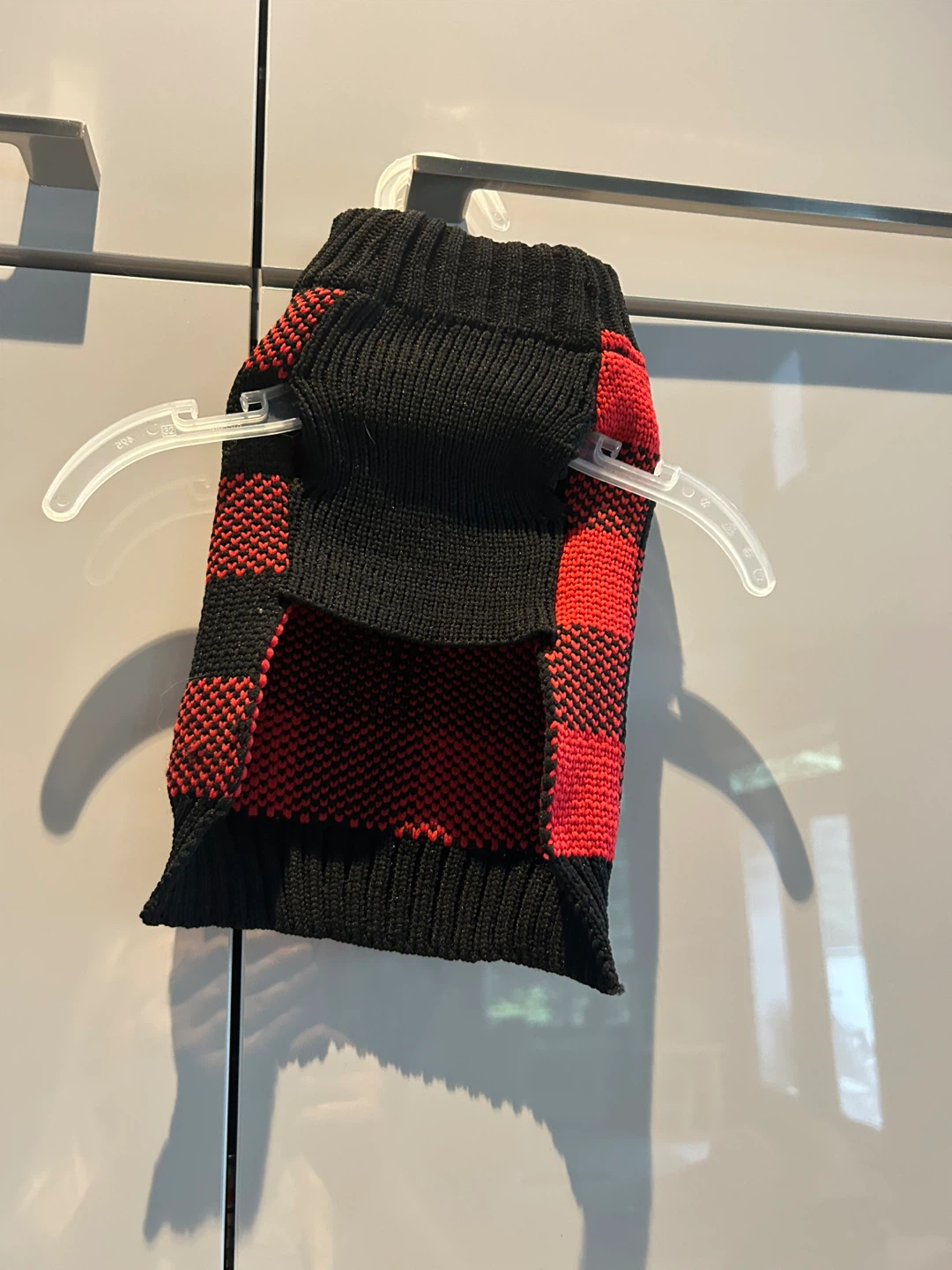 Red & Black Buffalo Check Dog Sweater, Size Small - photo 3
