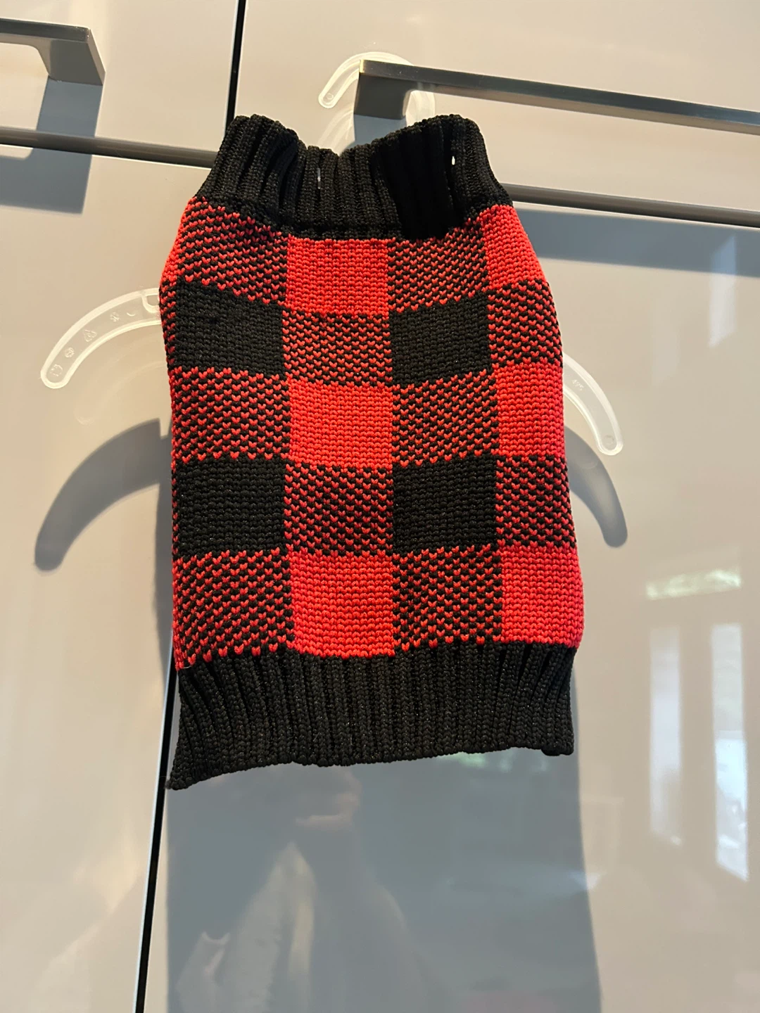 Red & Black Buffalo Check Dog Sweater, Size Small - photo 2