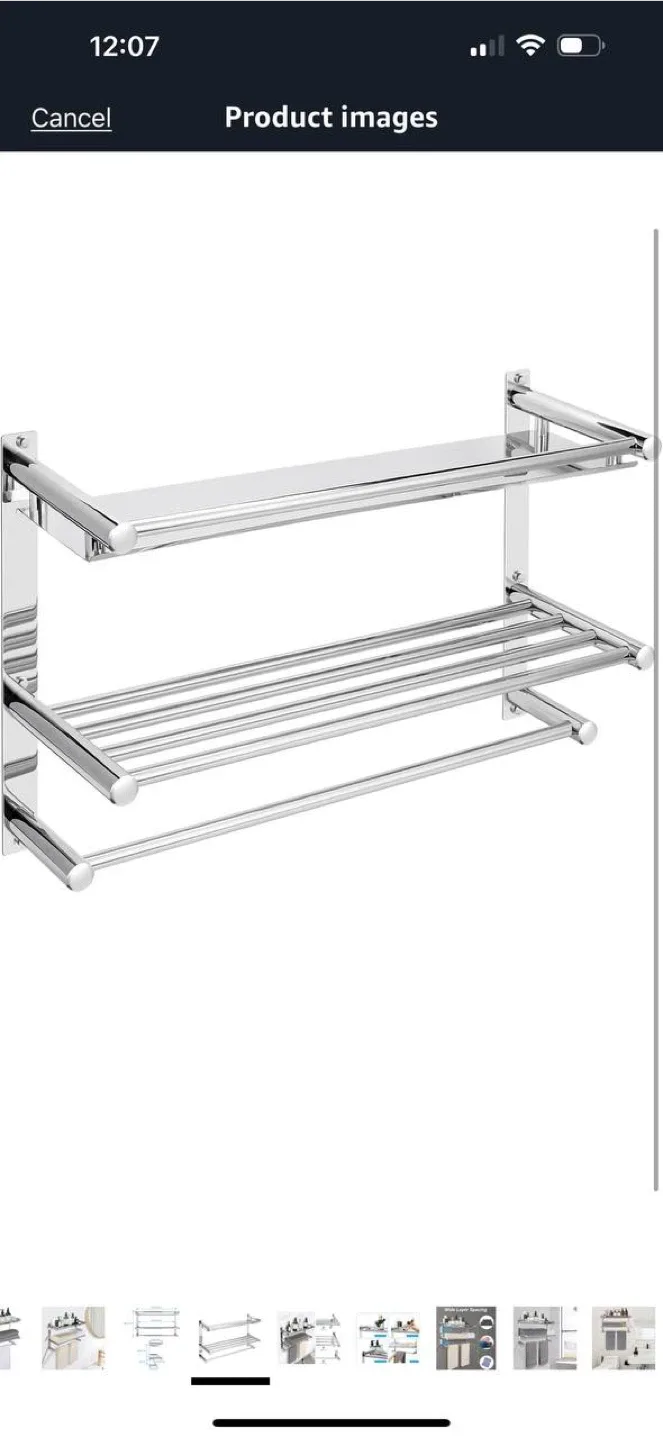 BONVIDA 3-Tier Bathroom Towel Rack – Open Box image indicator(5)