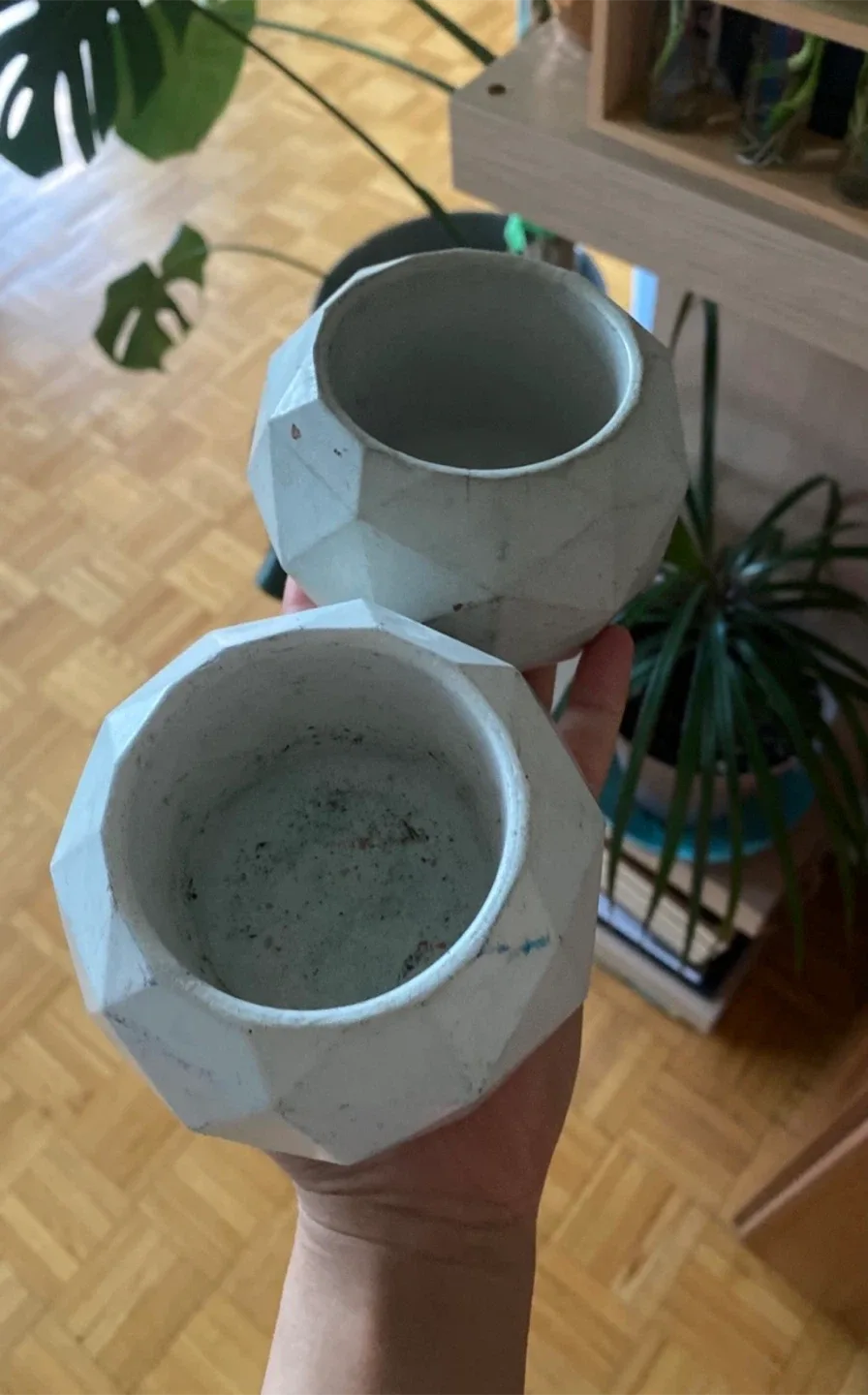 Two Geometric Concrete Planters thumbnail
