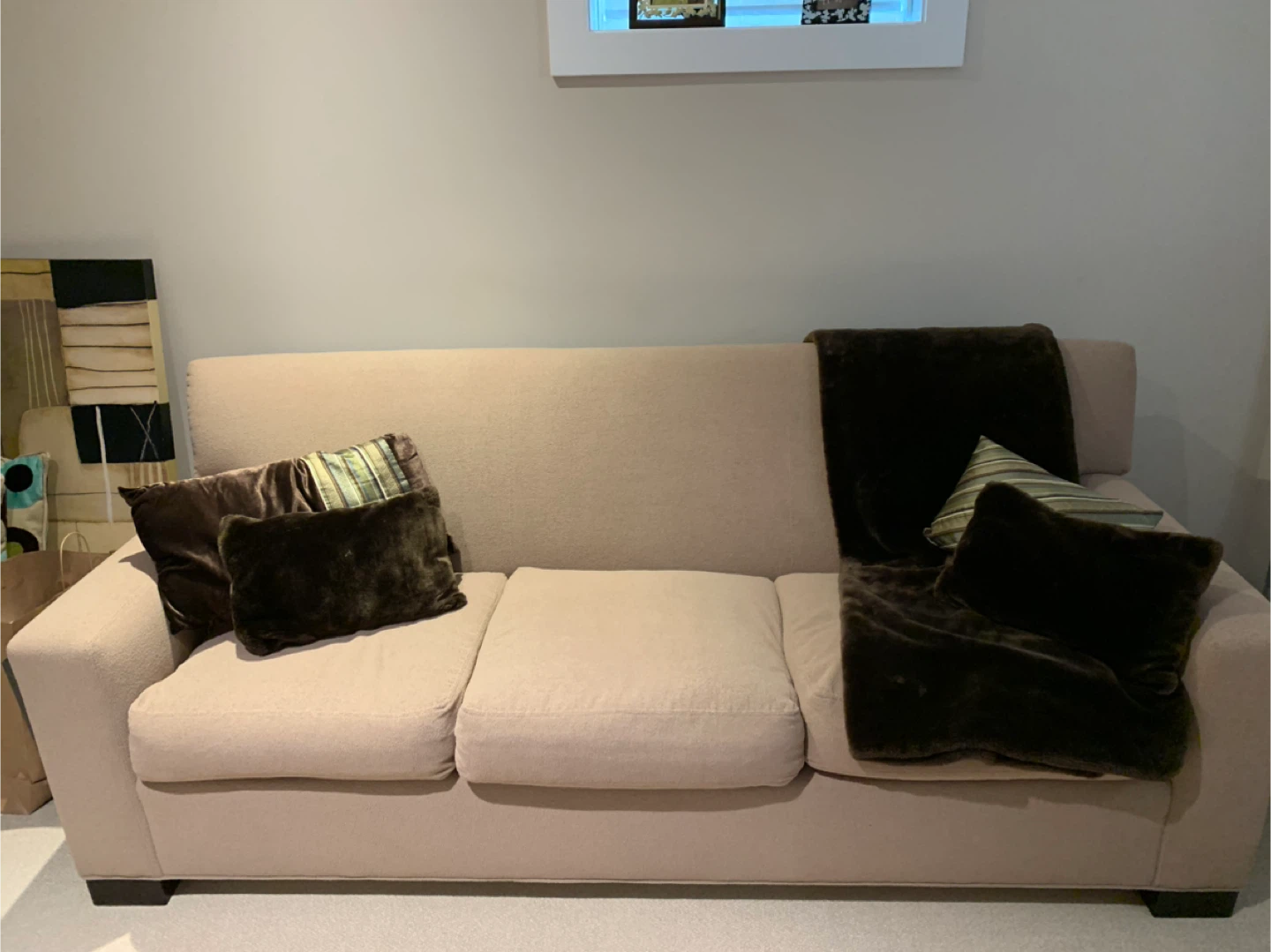 Beige Contemporary Sofa