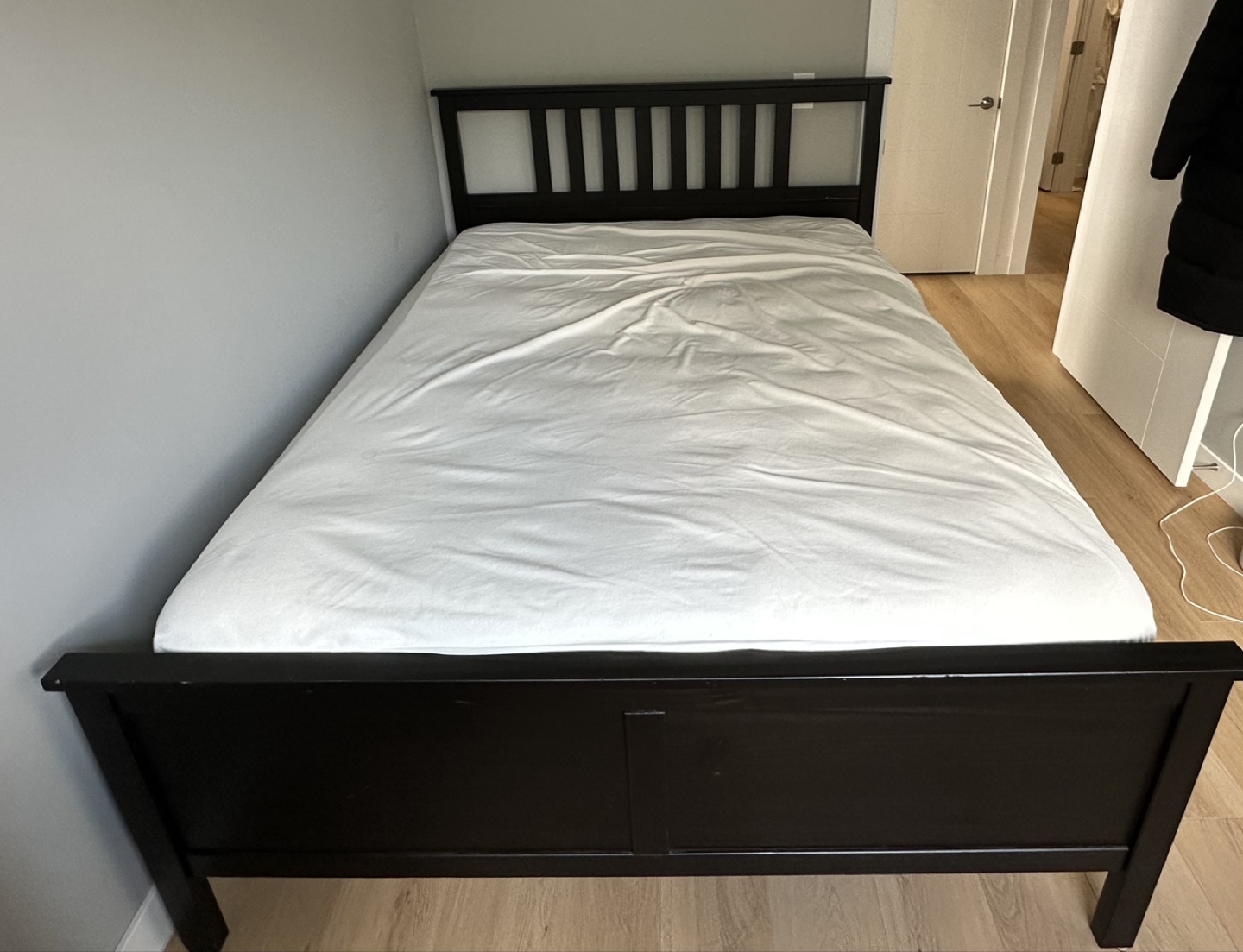 Ikea Hemnes Black-Brown Queen Bed Frame