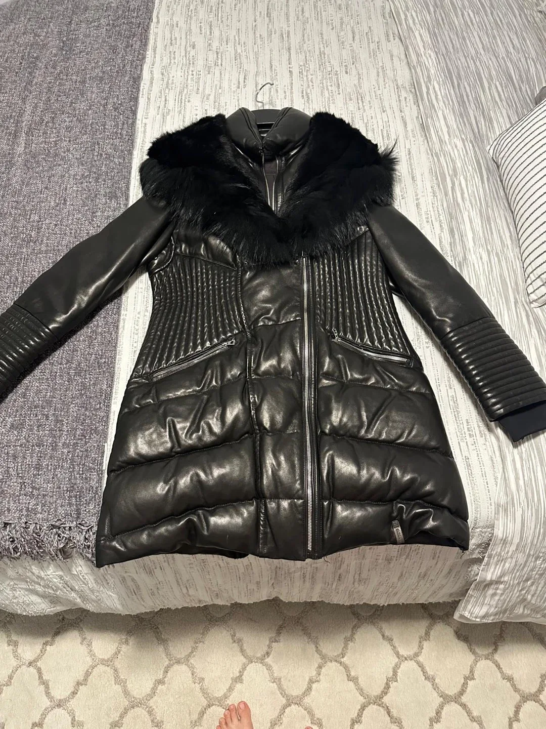 Rudsak Shauna Black Leather Down Puffer image indicator(3)