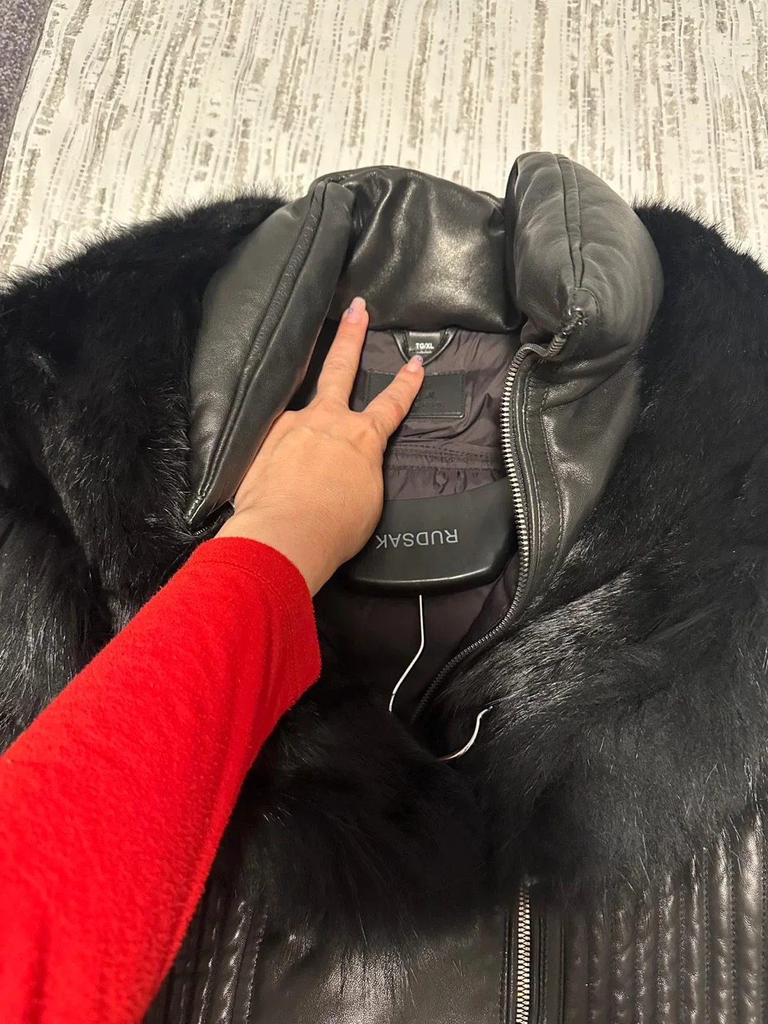 Rudsak Shauna Black Leather Down Puffer image indicator(5)