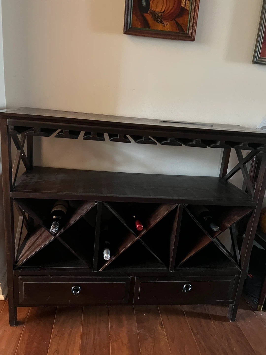 Dark Brown Wine Rack Cabinet - photo 5