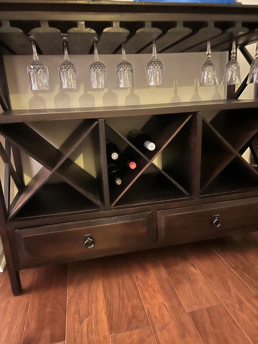 Dark Brown Wine Rack Cabinet - photo 2