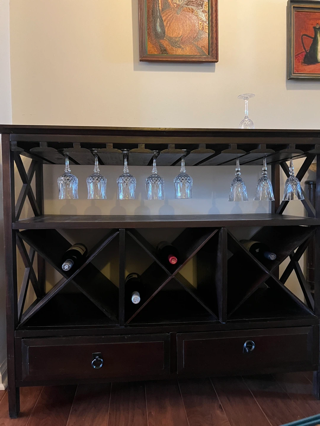 Dark Brown Wine Rack Cabinet - photo 4