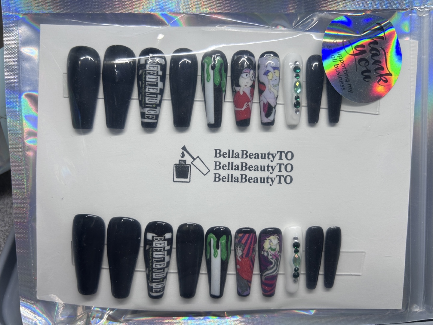 Halloween Beetlejuice Theme - Press-On Nails