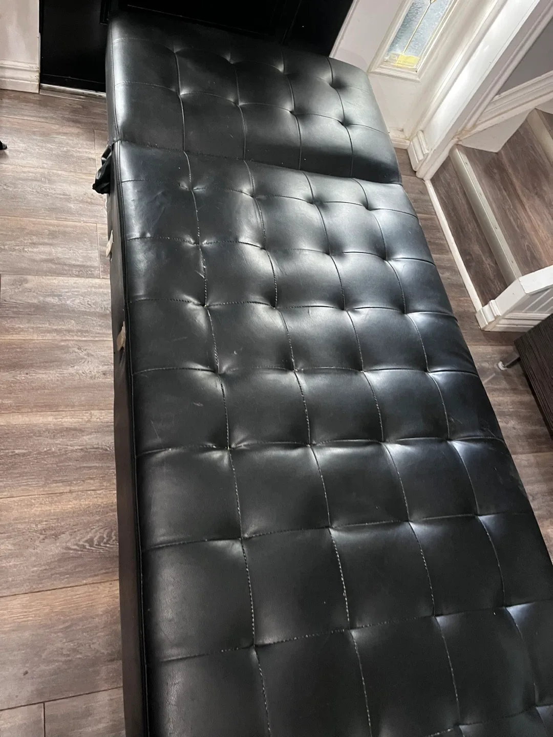 Free Black Faux Leather Chaise Lounge image indicator(6)