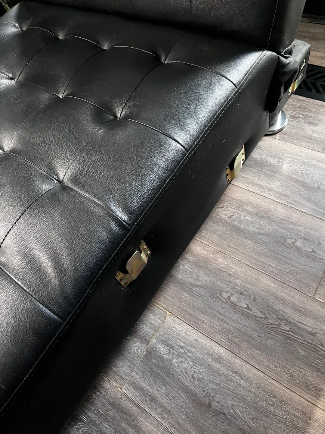 Free Black Faux Leather Chaise Lounge image indicator(3)