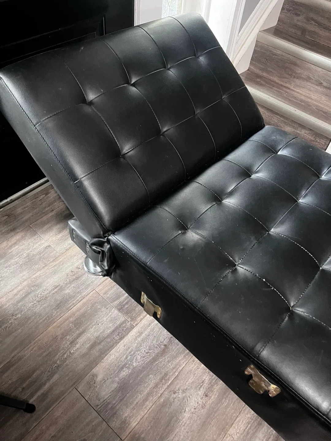Free Black Faux Leather Chaise Lounge image indicator(7)