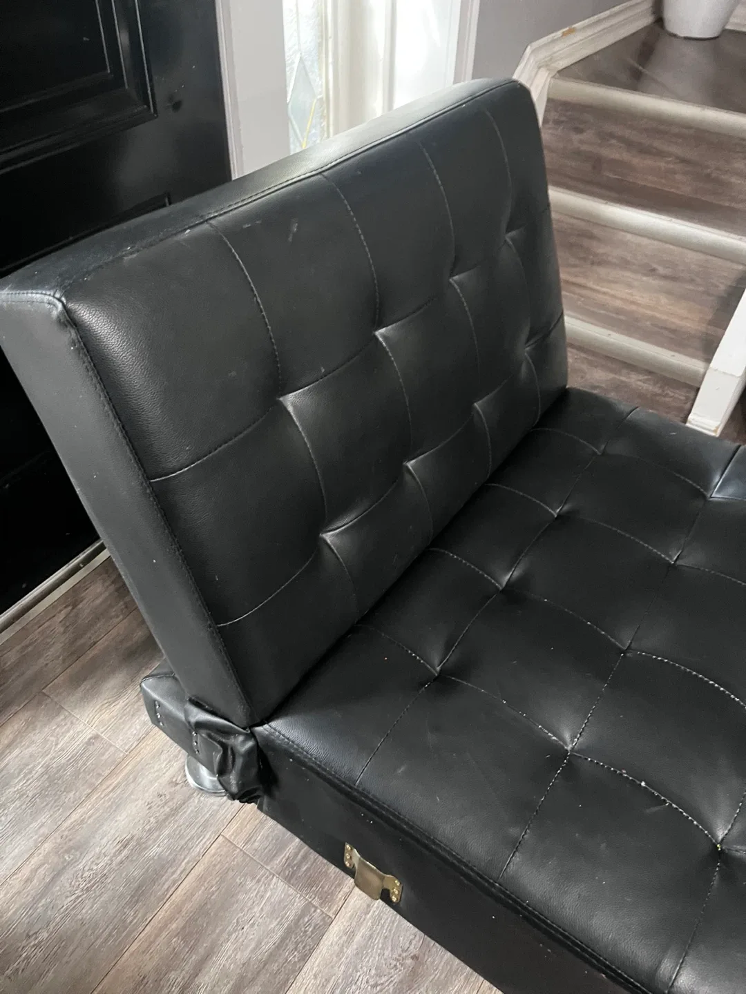 Free Black Faux Leather Chaise Lounge image indicator(8)