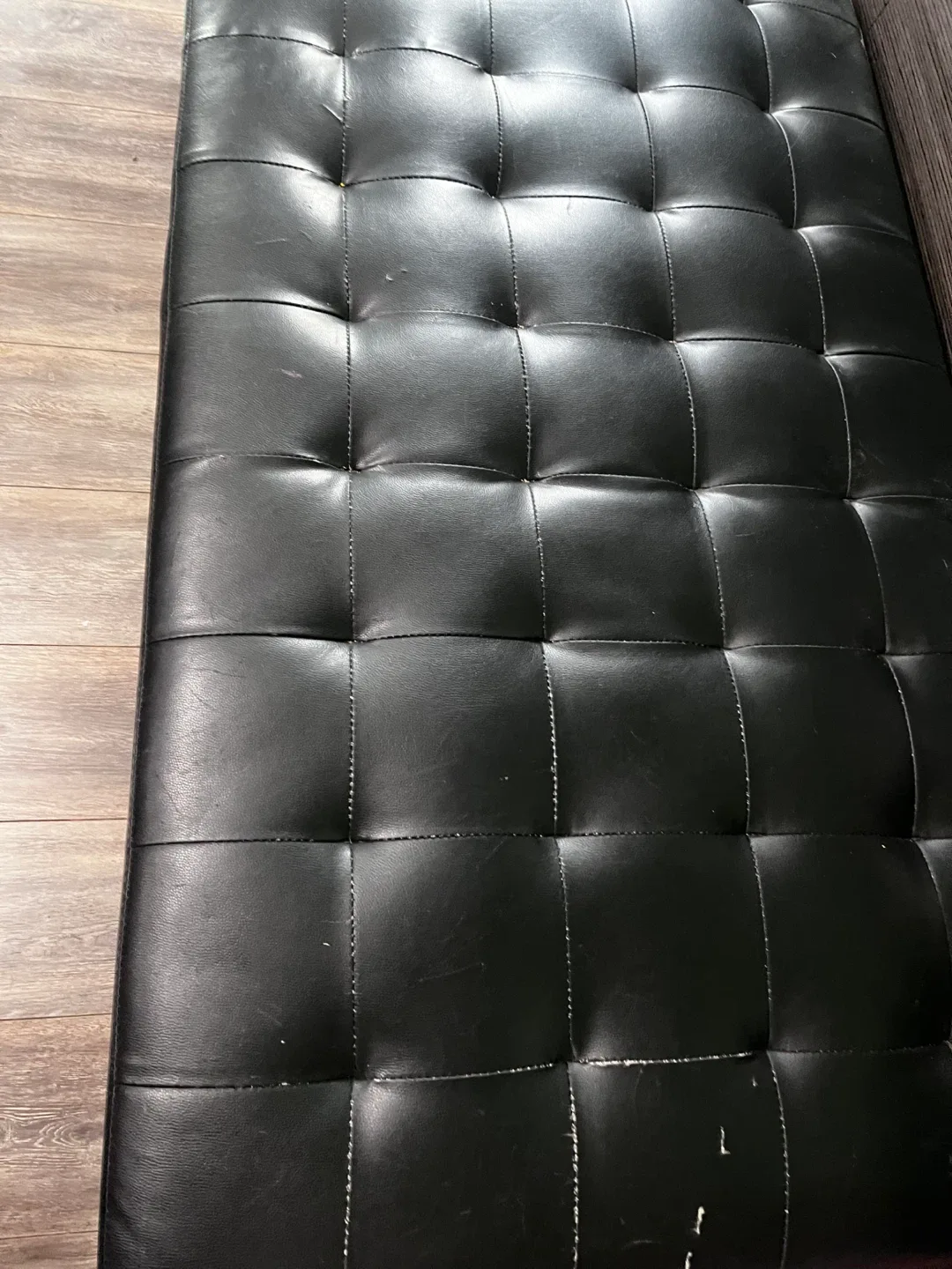 Free Black Faux Leather Chaise Lounge image indicator(10)