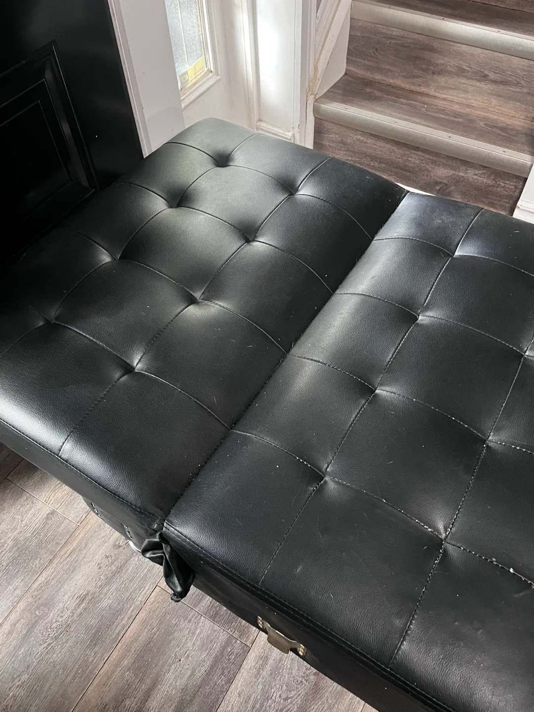 Free Black Faux Leather Chaise Lounge image indicator(9)
