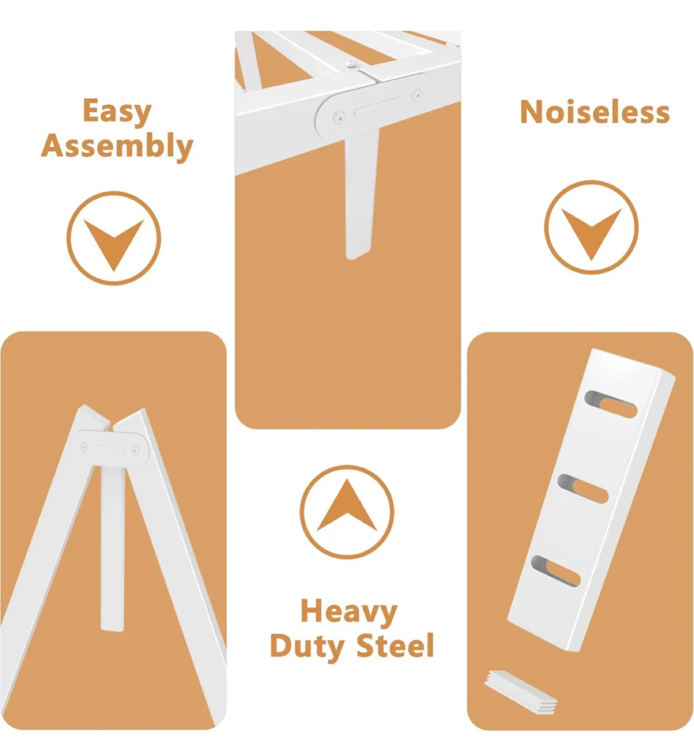 HQU Full Size Metal Bed Frame - White image indicator(6)