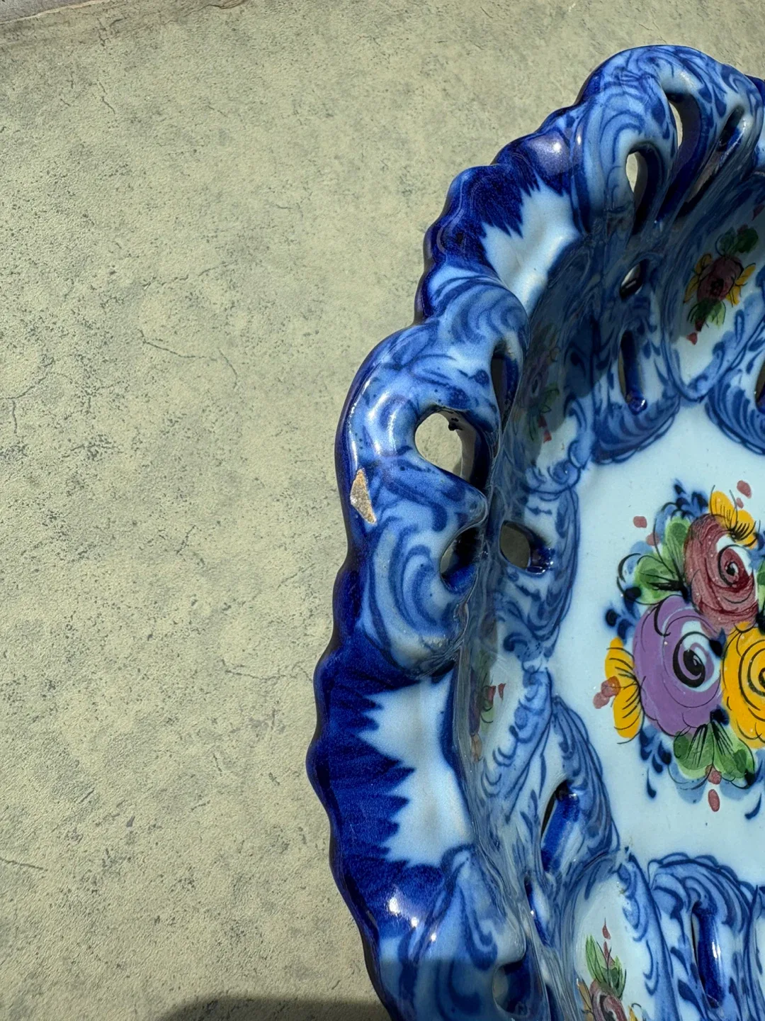 Vintage Alcobaca Portugal Floral Bowl image indicator(3)