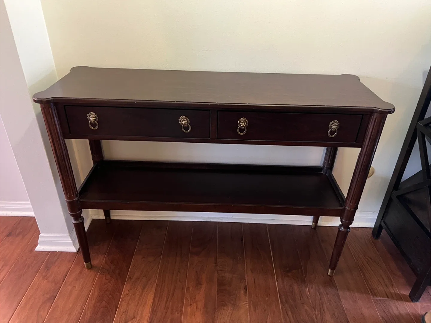 Dark Wood Console Table with Drawers