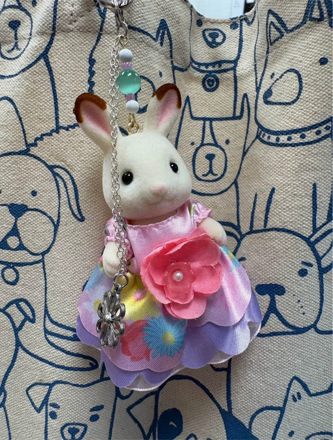 CALICO CRITTERS Custom Keychain Bag Charm Chocolate Rabbit image indicator(5)