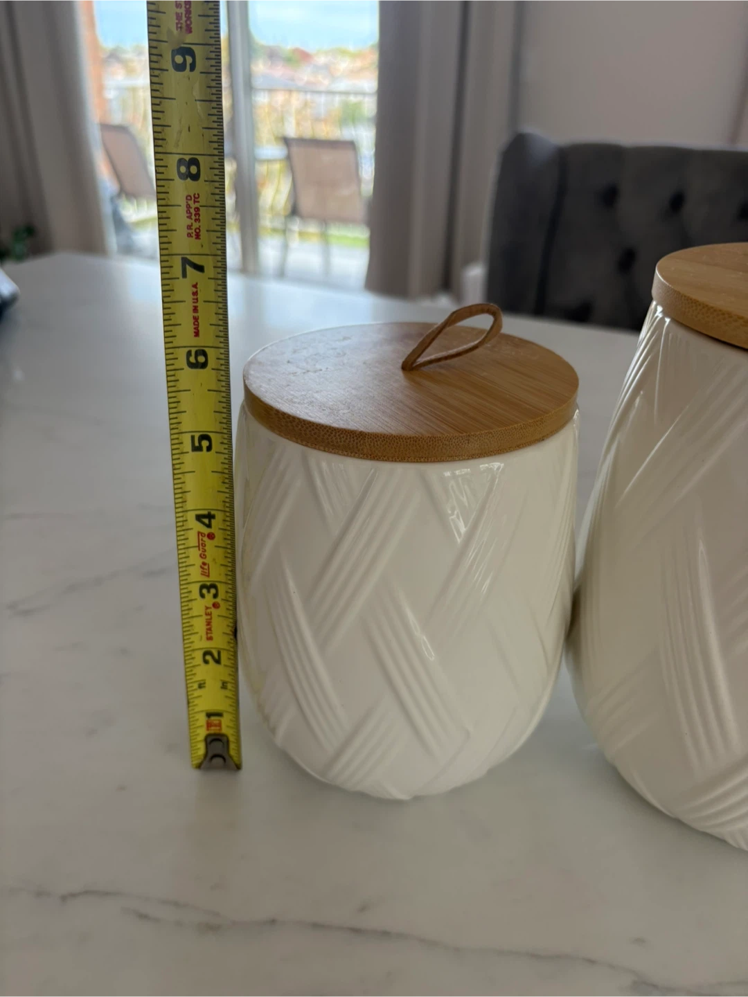 THL White Ceramic Jar Set with Bamboo Lids - photo 4