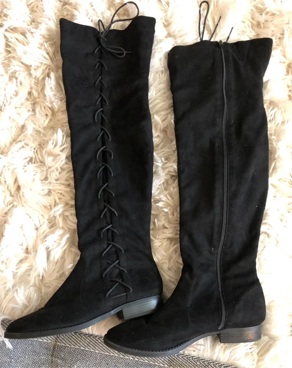Black Over-the-Knee Boots - Size 9 thumbnail