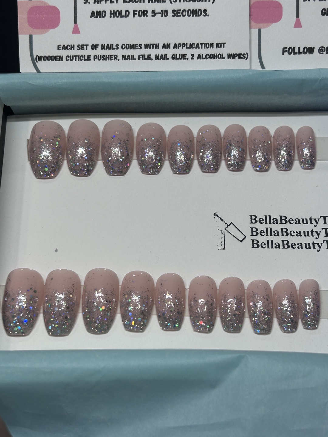 Press-On Nails Set - glitter ombre - photo 2